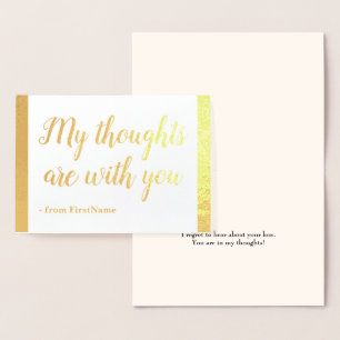 Simple Gold Foil Sympathies Card