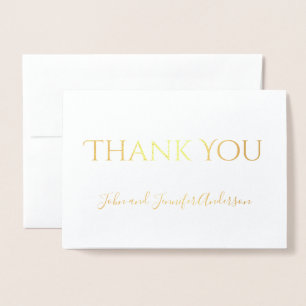 Simple Gold Foil Thank You with Signature Card