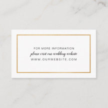 Simple Gold Frame wedding website or info card