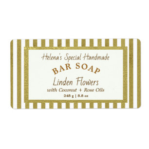 Simple Gold Framed Cream Soap Wrap Label