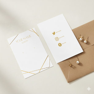 Simple gold geometric earring display card