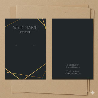 Simple gold geometric earring display card