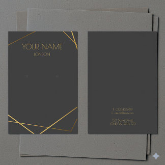 Simple gold geometric earring display card