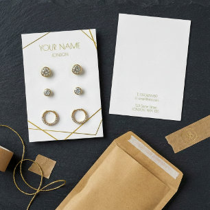 Simple gold geometric earring display card