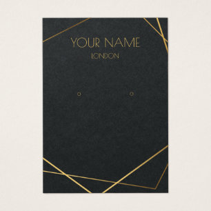 Simple gold geometric earring display card