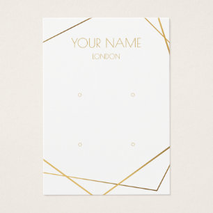 Simple gold geometric earring display card