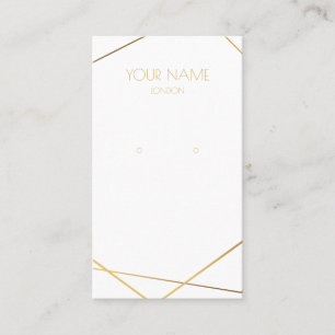 Simple gold geometric earring miniture display business card