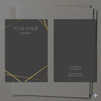 Simple gold geometric grey earring display card
