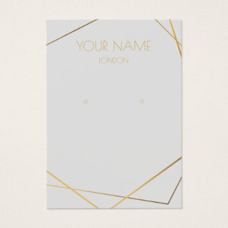 Simple gold geometric light earring display card