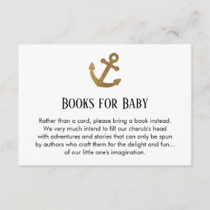 Simple Gold Glitter Anchor Book Request Cards