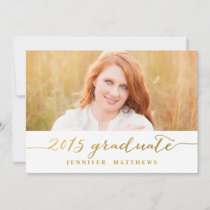 Simple Gold   Graduation Party Invitation