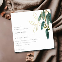 Simple Gold Green Eucalyptus Foliage Wedding