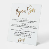 Simple Gold Handwriting Typography Open Bar Menu