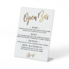 Simple Gold Handwriting Typography Open Bar Menu