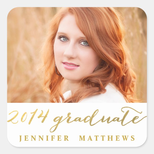 Simple Gold Handwritten | Graduation Labels (Front)