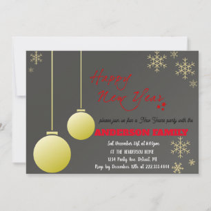 Simple gold Happy New Year Cards