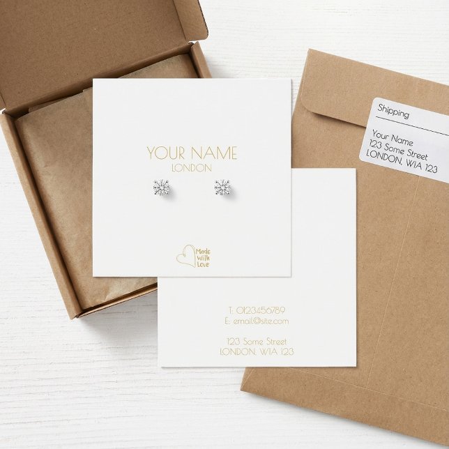 Simple gold heart earring holder (Simple gold heart earring holder.)