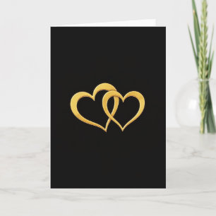 Simple Gold Hearts Love Card