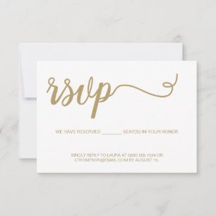Simple Gold Hue Script Elegant RSVP Card