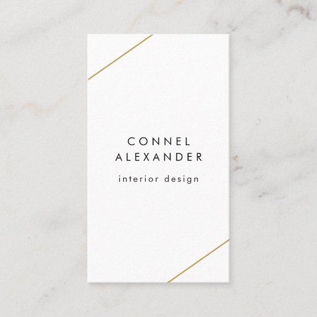 Simple Gold Lines Modern Elegant Business Card (Front)