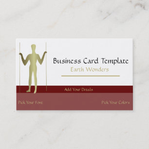 Simple Gold Long Man Logo Business Card