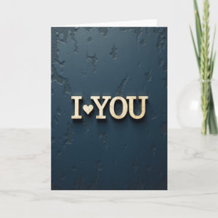 Simple Gold Love You Card