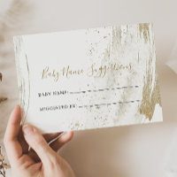 Simple Gold Minimalist Baby Name Suggestions Card