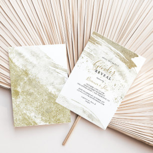 Simple Gold Minimalist Gender Reveal Party Invitation