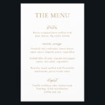 Simple Gold Modern Budget Wedding Menu<br><div class="desc">Modern wedding menu flyer featuring a simple yet elegant design.</div>