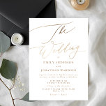 Simple Gold Modern Calligraphy Wedding Invitation<br><div class="desc">*NOT REAL FOIL* ***this design is part of a matching collection*** _______________________ this design template is fully editable / customisable by you the customer - click personalise further button if you wish to move, add, delete, or make significant changes to the design _______________________ *if you have any DESIGN questions or...</div>