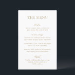 Simple Gold Modern Wedding Menu<br><div class="desc">Modern wedding menu featuring a simple yet elegant design.</div>