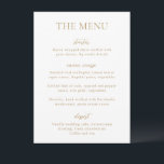 Simple Gold Modern Wedding Menu<br><div class="desc">Modern wedding menu featuring a simple yet elegant design.</div>