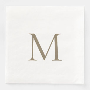 Simple Gold Monogram Paper Napkin