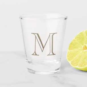 Simple Gold Monogram  Shot Glass