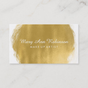 Simple Gold Paint Look Make Up Artist Business Card