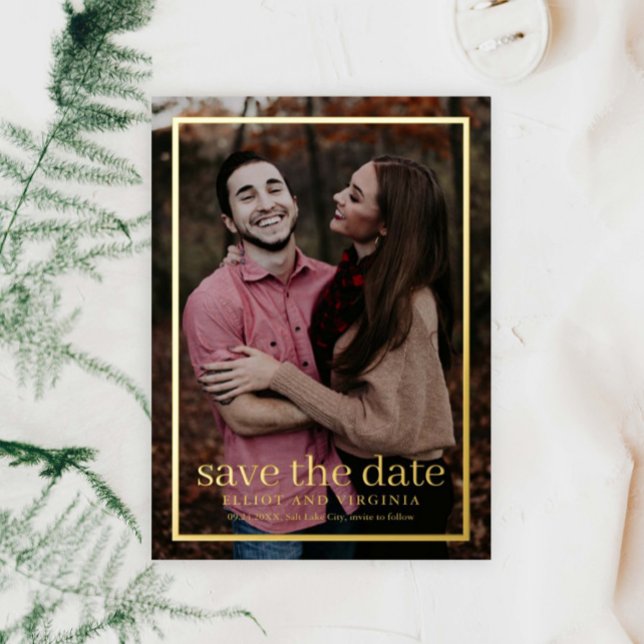 Simple Gold Photo Save the Date (Creator Uploaded)