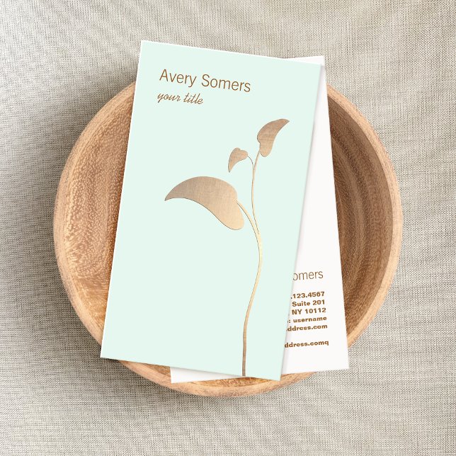 Simple Gold Plant Health and Wellness Business Card (Creator Uploaded)
