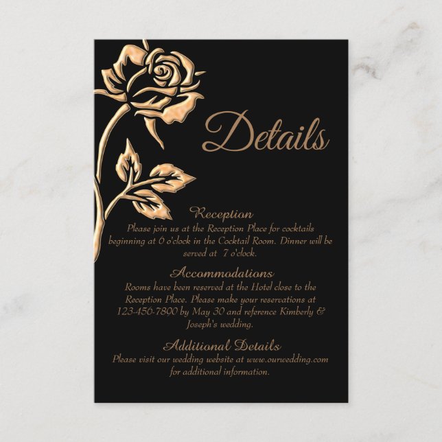 Simple Gold Rose Enclosure Card (Front)