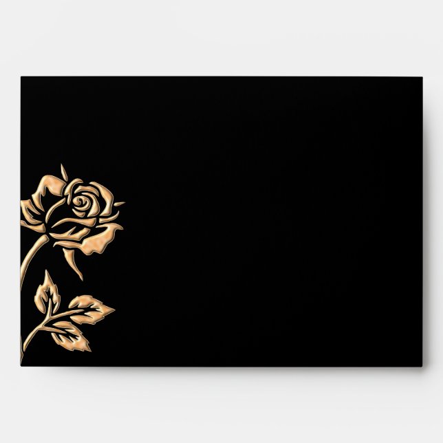 Simple Gold Rose Envelope (Front)