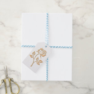 Simple Gold Rose Gift Tags