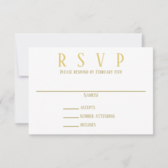 Simple Gold - RSVP Invitation (Front)
