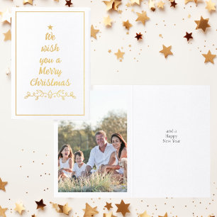 Simple Gold Script Christmas Tree Foil Card