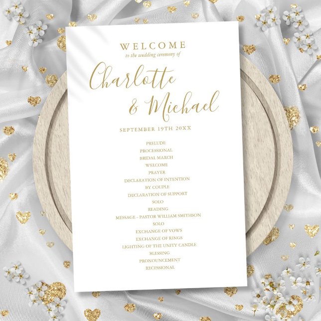 Simple Gold Signature Script Wedding Program (Simple Gold Signature Script Wedding Program)