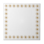 Simple Gold Starburst Medallion Frame Ceramic Tile<br><div class="desc">Modern design features a simple gold starburst medallion frame on a white background. Simple, clean modern seamless design. One design of a coordinating collection. Create your own custom tile by using the fields provided, or use the "message" button to contact the designer for help. To create your own design: 1....</div>