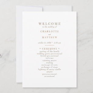 Simple Gold text White Wedding ii Program