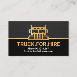 Simple Gold Truck Border Large Truck For Hire Business Card