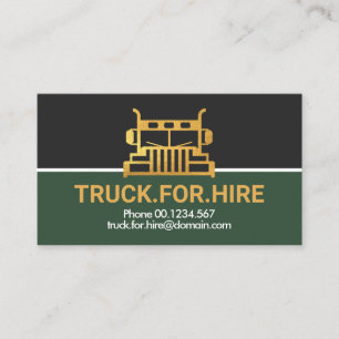 Simple Gold Truck Signage Truck For Hire Business Card