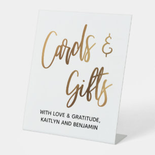 Simple Gold Typography Cards & Gifts, Message Pedestal Sign