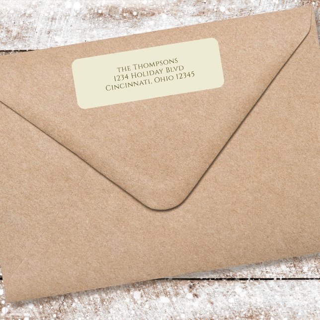 Simple Gold Whimsical Minimalist Return Address Label (Simple golden tan return address label. )
