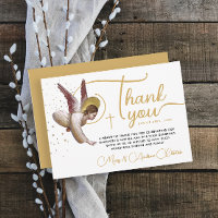 Simple Gold White Blessing Christian Angel Typo